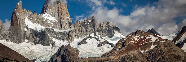 Zima, Szczyt, Argentyna, Patagonia, Fitz Roy, Skały, Park Narodowy Los Glaciares, Góry