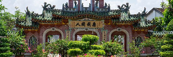 Hoi An, Quan Cong Temple, Ogród, Wietnam, Świątynia, Brama