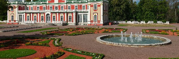 Pałac Kadriorg, Tallinn, Kwiaty, Fontanny, Muzeum Sztuki Kadriorg, Muzeum, Park, Estonia