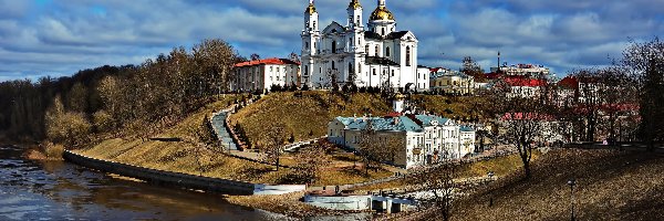 Białoruś, Wzgórze, Cerkiew Zaśnięcia Najświętszej Maryi Panny, Rzeka Dźwina, Miasto, Witebsk, Klasztor Bazylianów