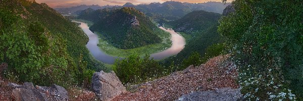 Góry, Zakole, Rzeka Crnojevica, Czarnogóra, Lasy