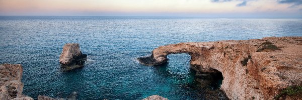 Skały, Przylądek Cape Greco, Morze, Most skalny, Ajia Napa, Cypr