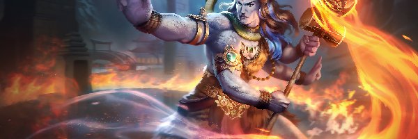 Lord Shiva, Smite Battleground of the Gods, Ogień, Trójząb, Postać, Wąż, Młot, Gra