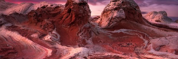 Stany Zjednoczone, Skały, White Pocket, Czerwone, Góry, Arizona, Vermilion Cliffs