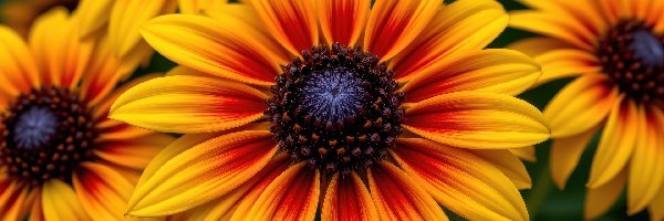 Rudbekia, Rozkwitnięte, Żółte, Zbliżenie, Kwiaty
