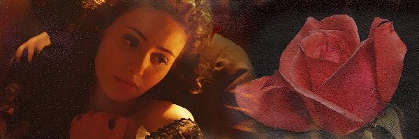 Emmy Rossum, róża, maska, Phantom Of The Opera