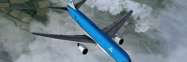 KLM, Chmurami, Nad, Boeing 767