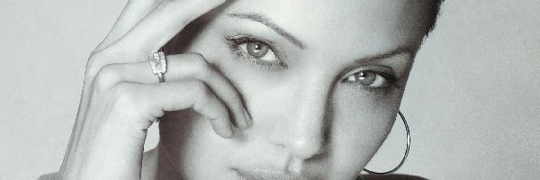 ręka, twarz, Angelina Jolie