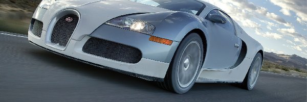 Bugatti Veyron, Prędkość, Duża, Szary