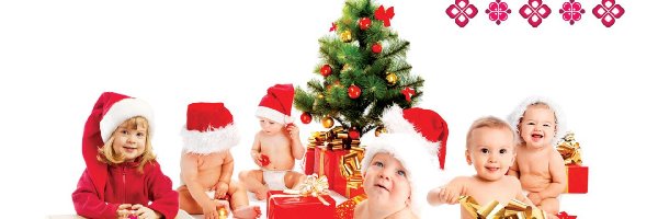 Choinka, Święta, Prezenty, Dzieci