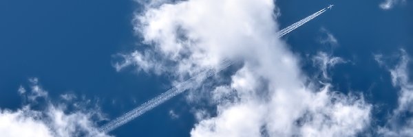 Chmury, Niebo, Samolot