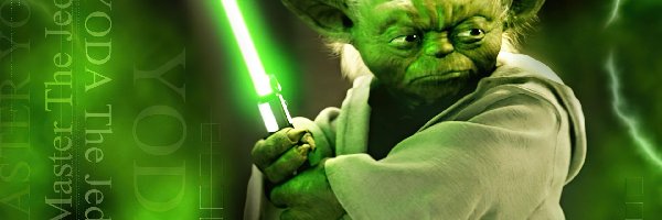Star Wars, Yoda, zielony, napisy, laser