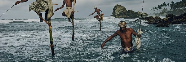 Mężczyźni, Sri Lanka, Wędkarstwo, Morze