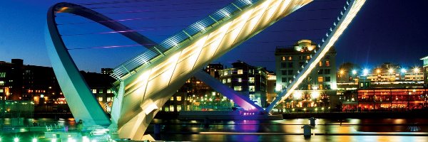 Most, Rzeka, Tyne, Millenium, Nocą, Newcastle