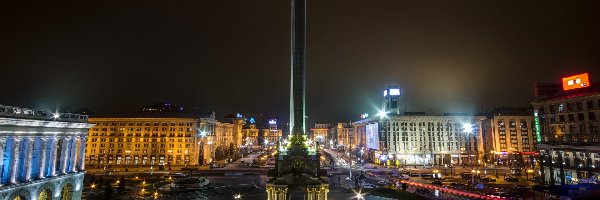 Ukraina, Majdan, Kijów, Noc, Niepodległości, Plac