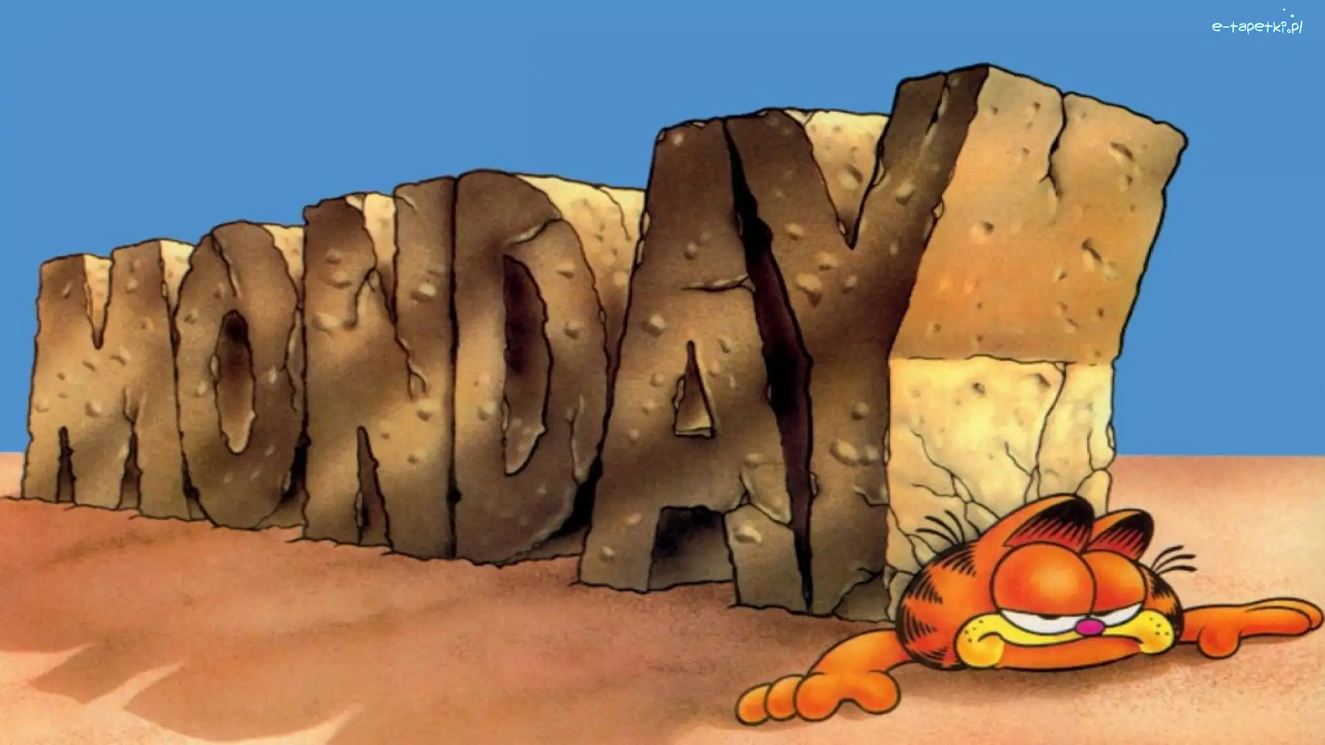 Garfield, Monday, Napis