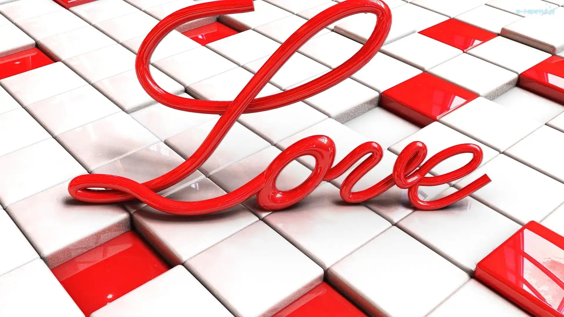 Kostki, Love, Napis, Kolorowe