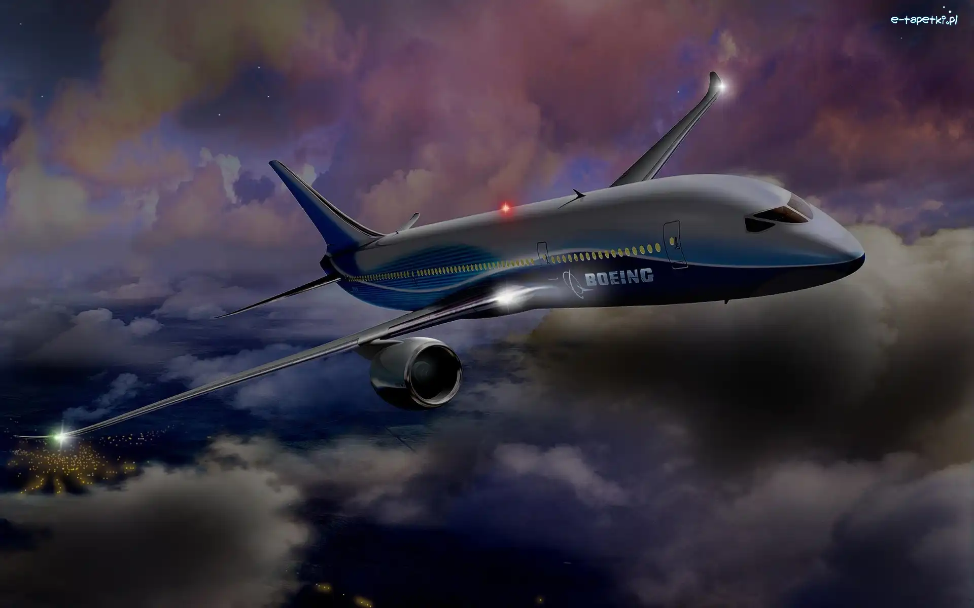 Chmury, Boeing, Samolot