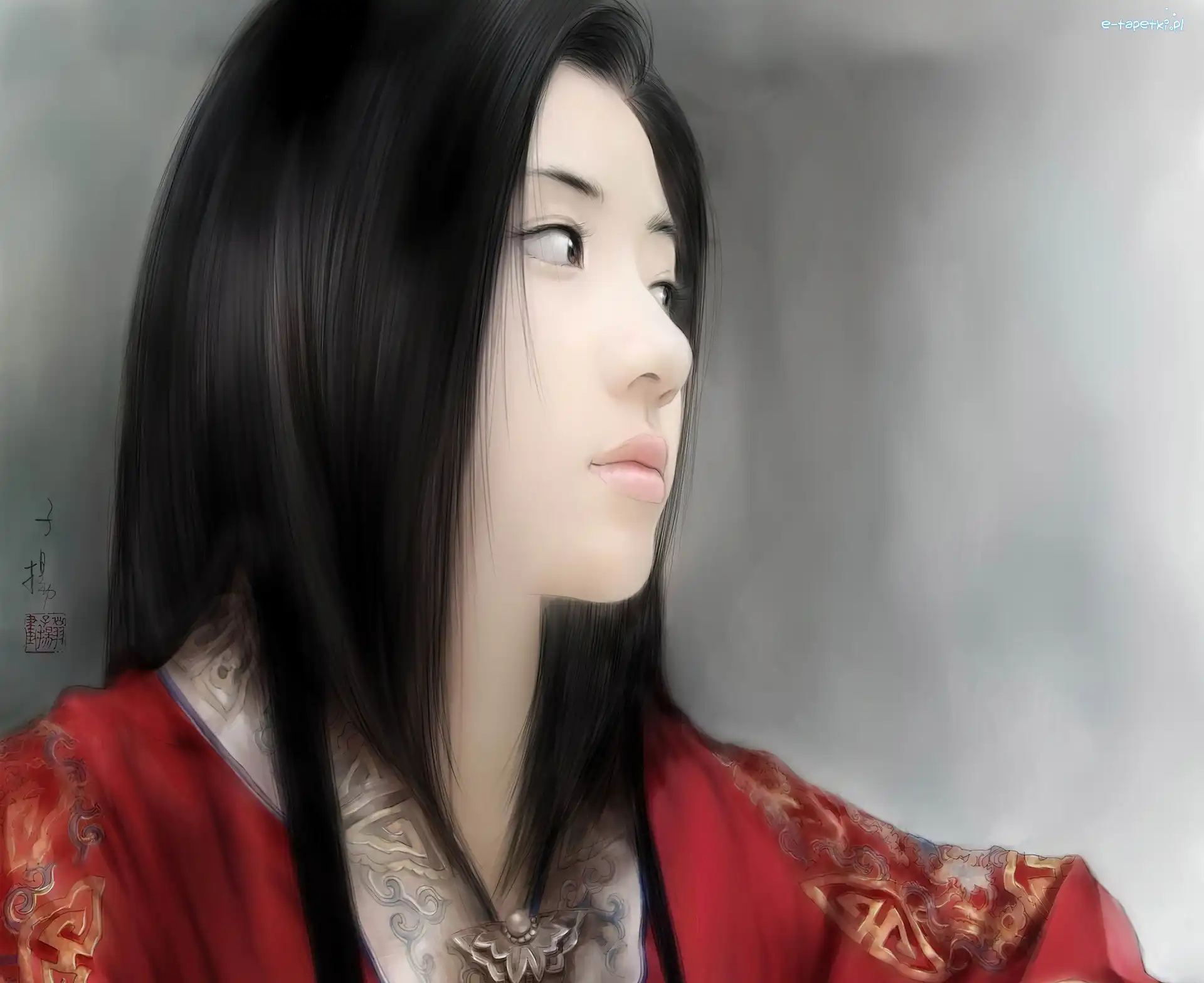 Spojrzenie, Kimono, Kobieta
