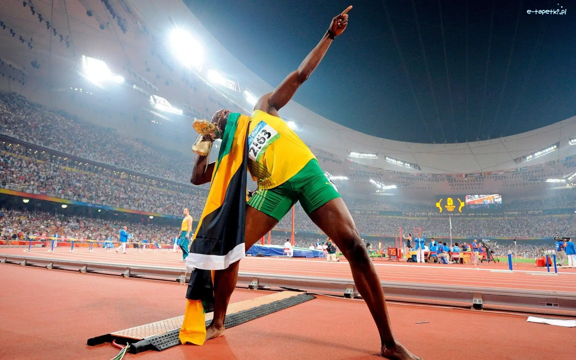 Usain Bolt, Stadion, Lekkoatleta, Jamajki, Flaga