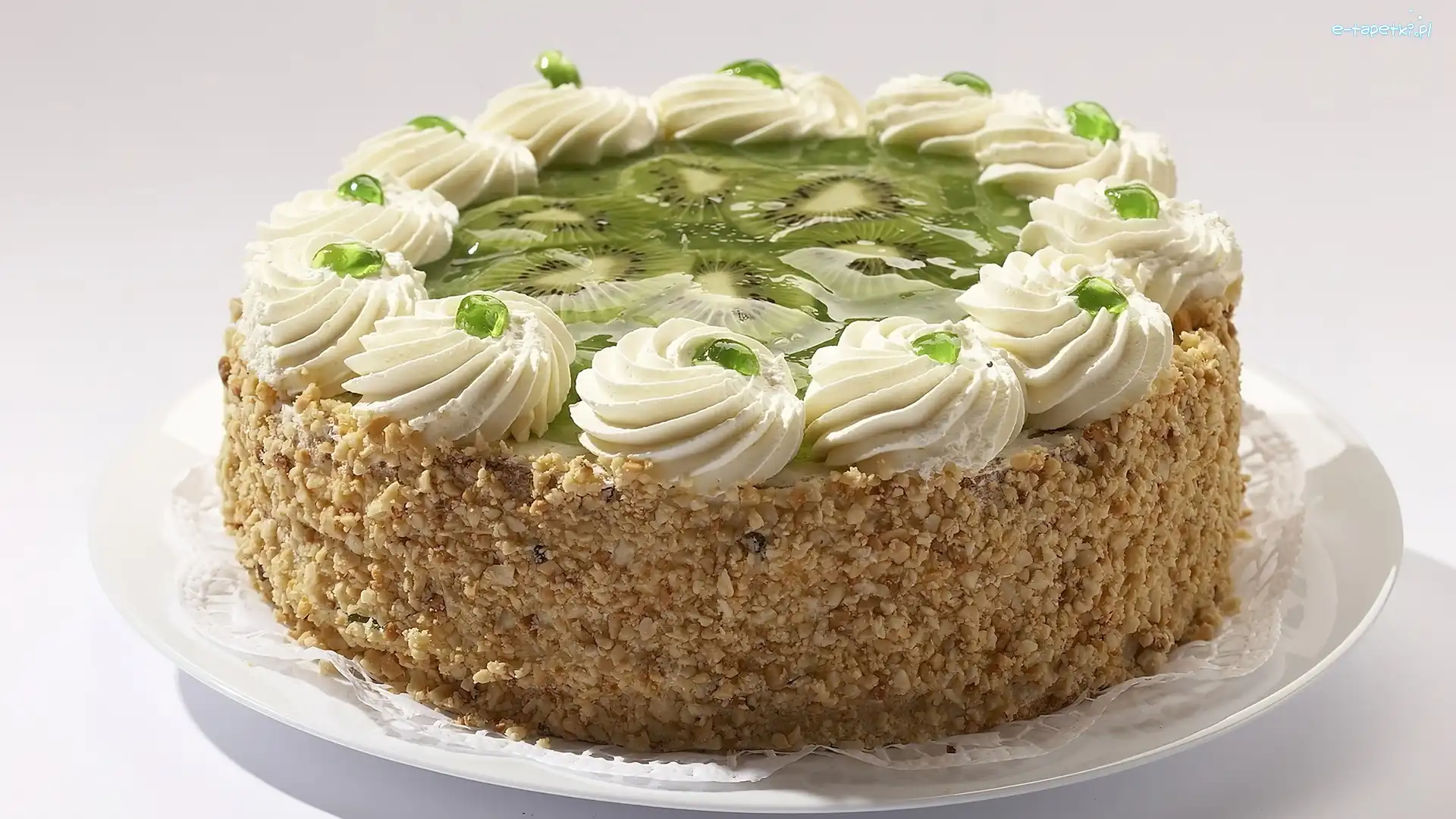 Kiwi, Krem, Galaretka, Tort