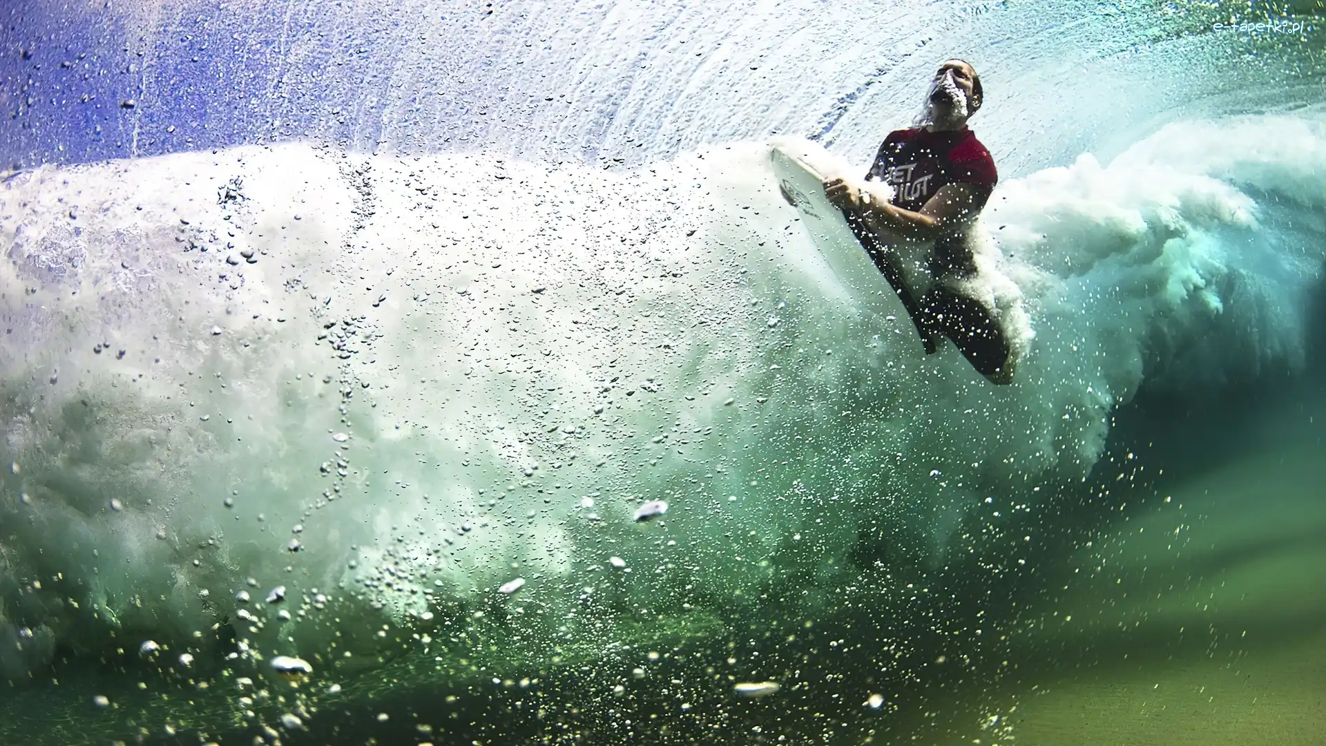 Wodą, Pod, Surfer