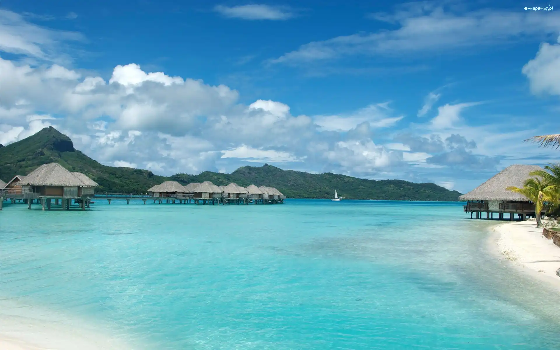 Wyspa, Domki, Bora Bora, Woda, Lazurowa