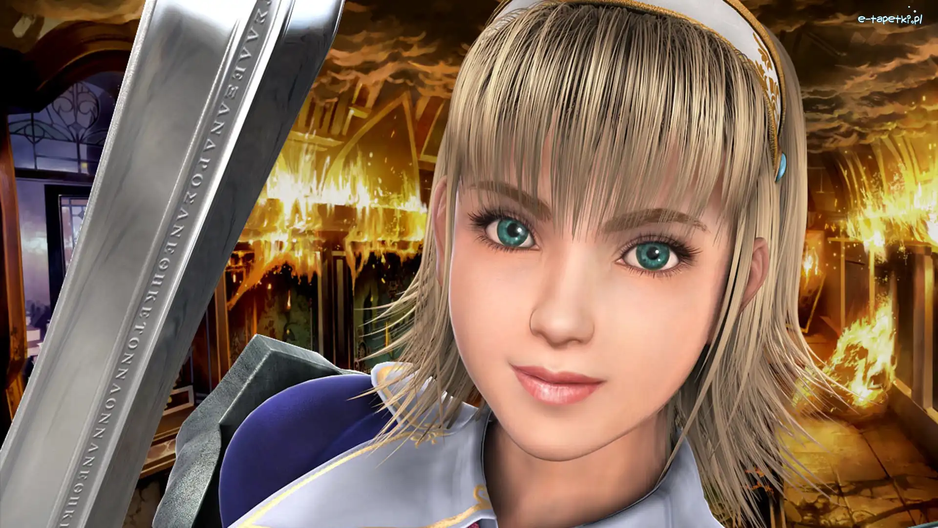 Oczy, Soul Calibur, Miecz, Cassandra, Kobieta, Zielone, Opaska