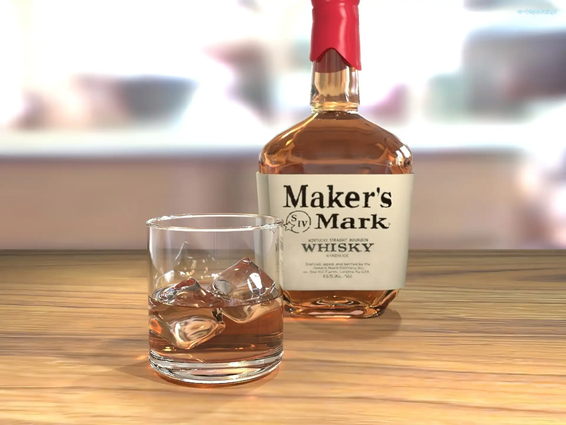 Lód, Whisky, Butelka, Szklaneczka