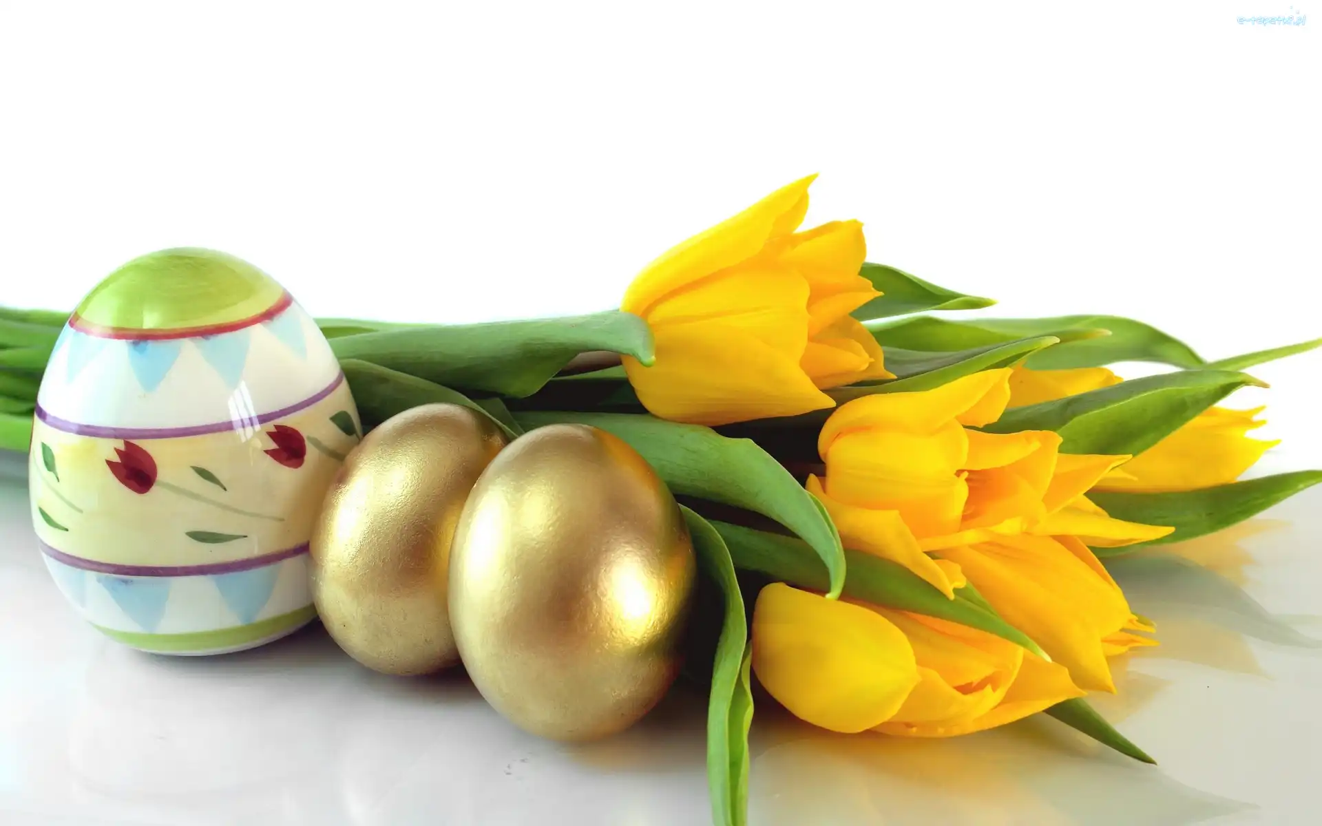Pisanki, Jajka, Wielkanocne, Kwiaty, Tulipany