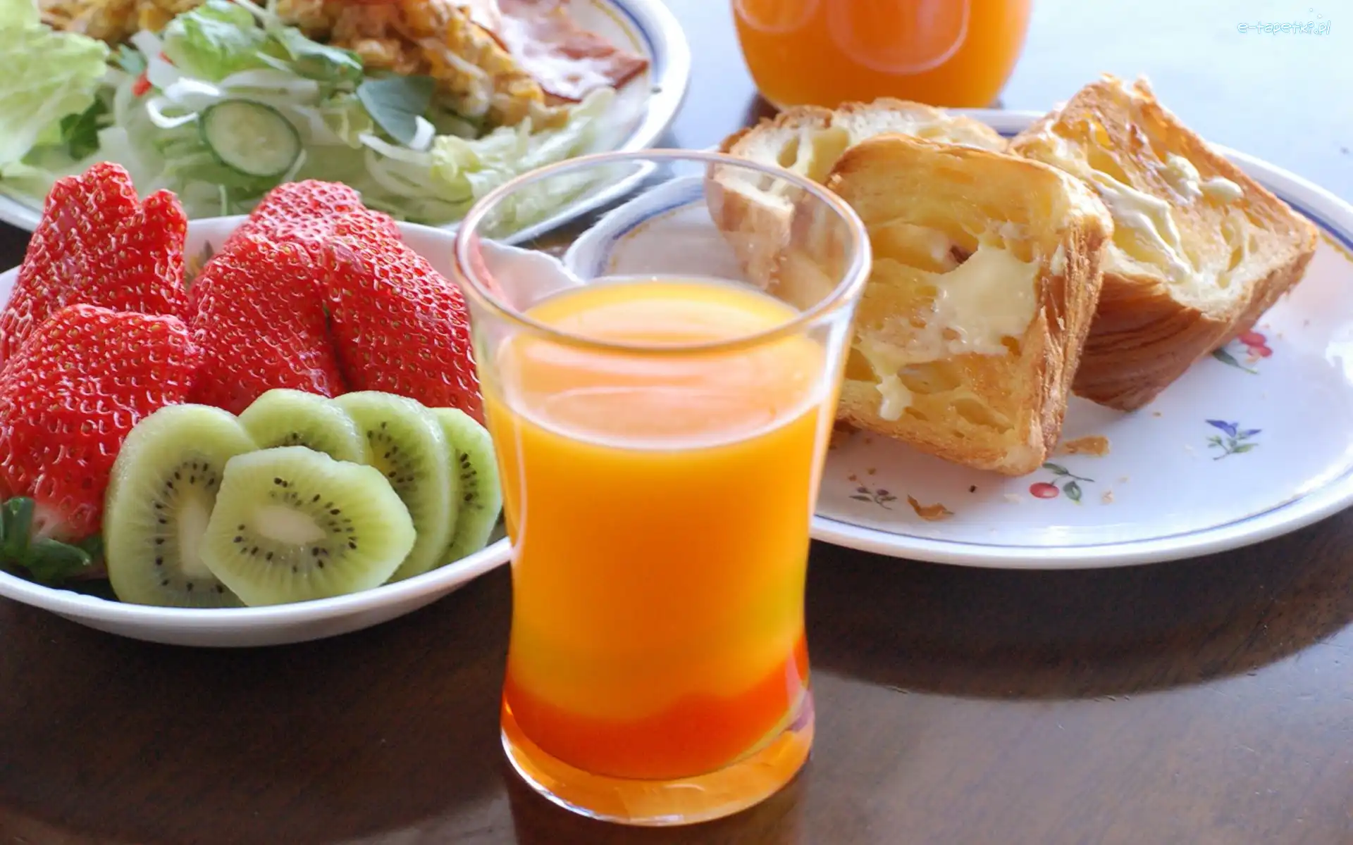Sok, Kiwi, Truskawki, Ciasto
