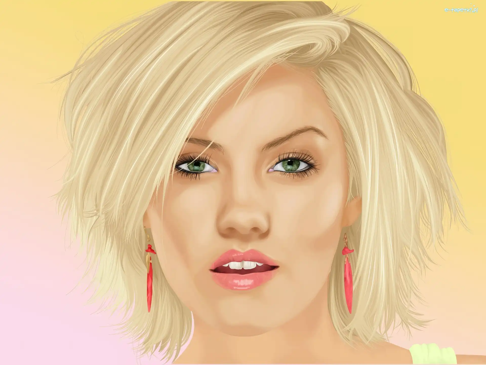 Blondynka, Kolczyki, Portret, Elisha Cuthbert