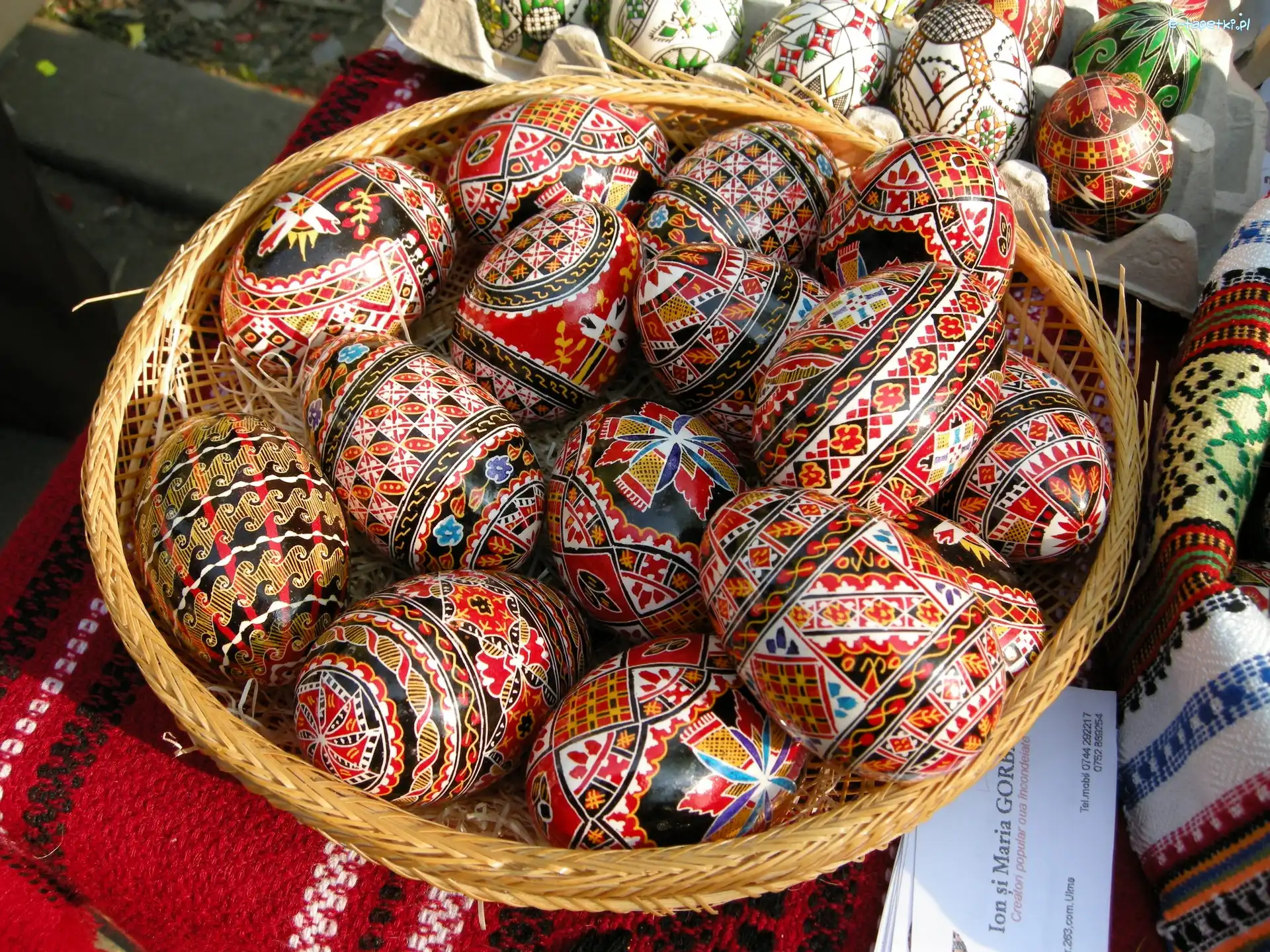 Wielkanocne, Koszyczek, Pisanki, Jajka
