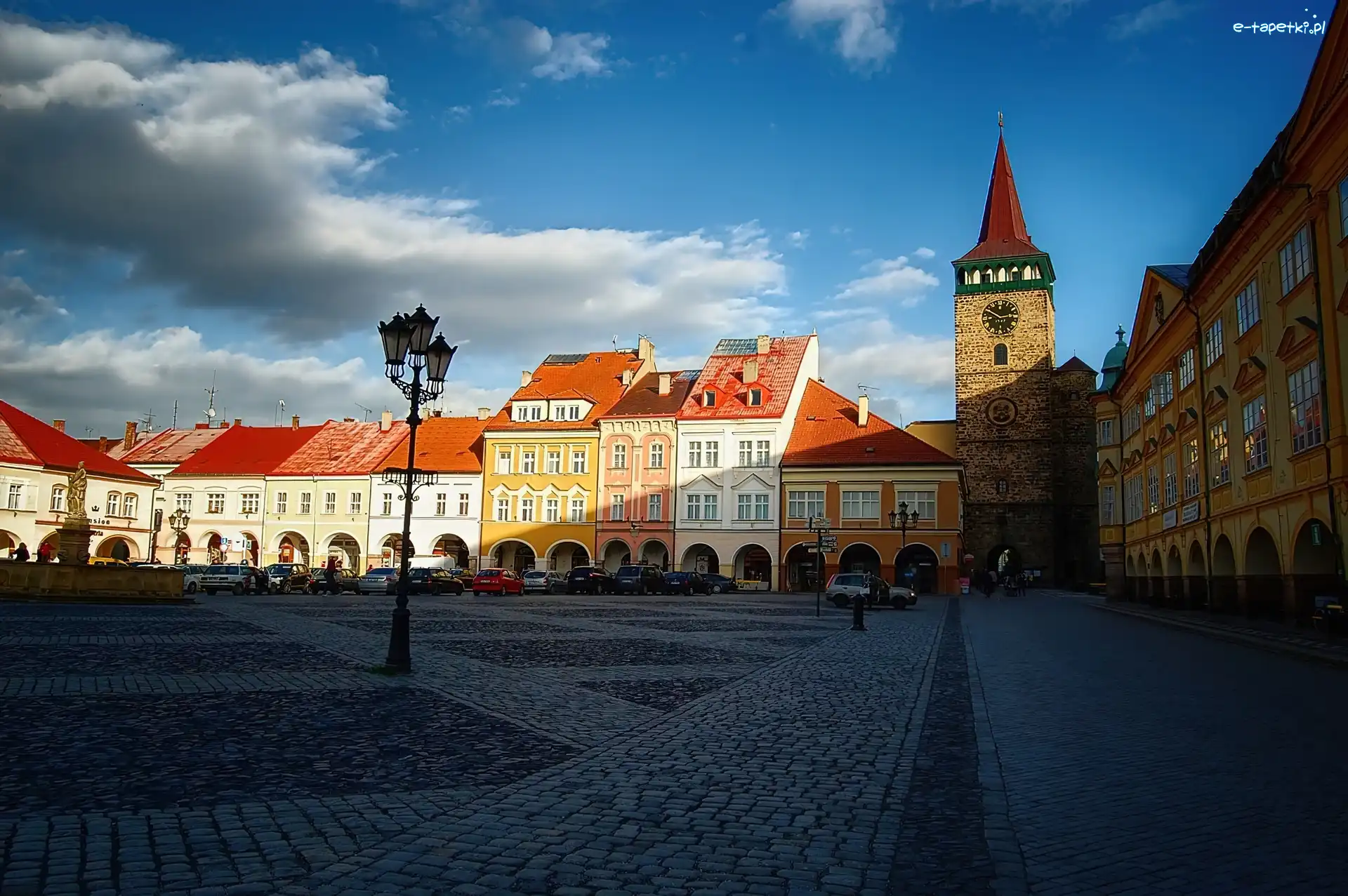 Cień, Kamienice, Niebo, Wieża, Plac, Rynek
