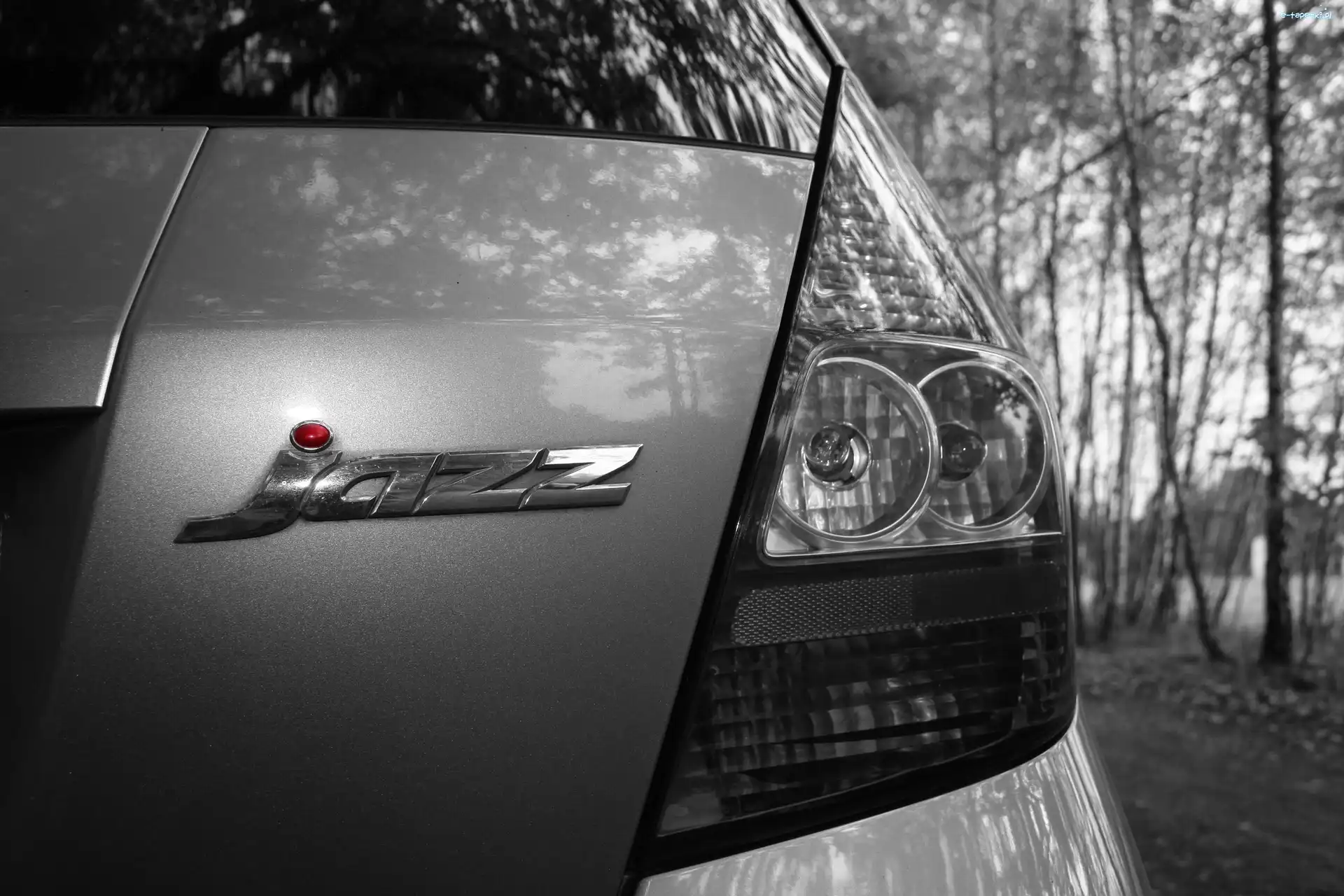 Czarno, Monochromatyczna, Biała, Honda Jazz