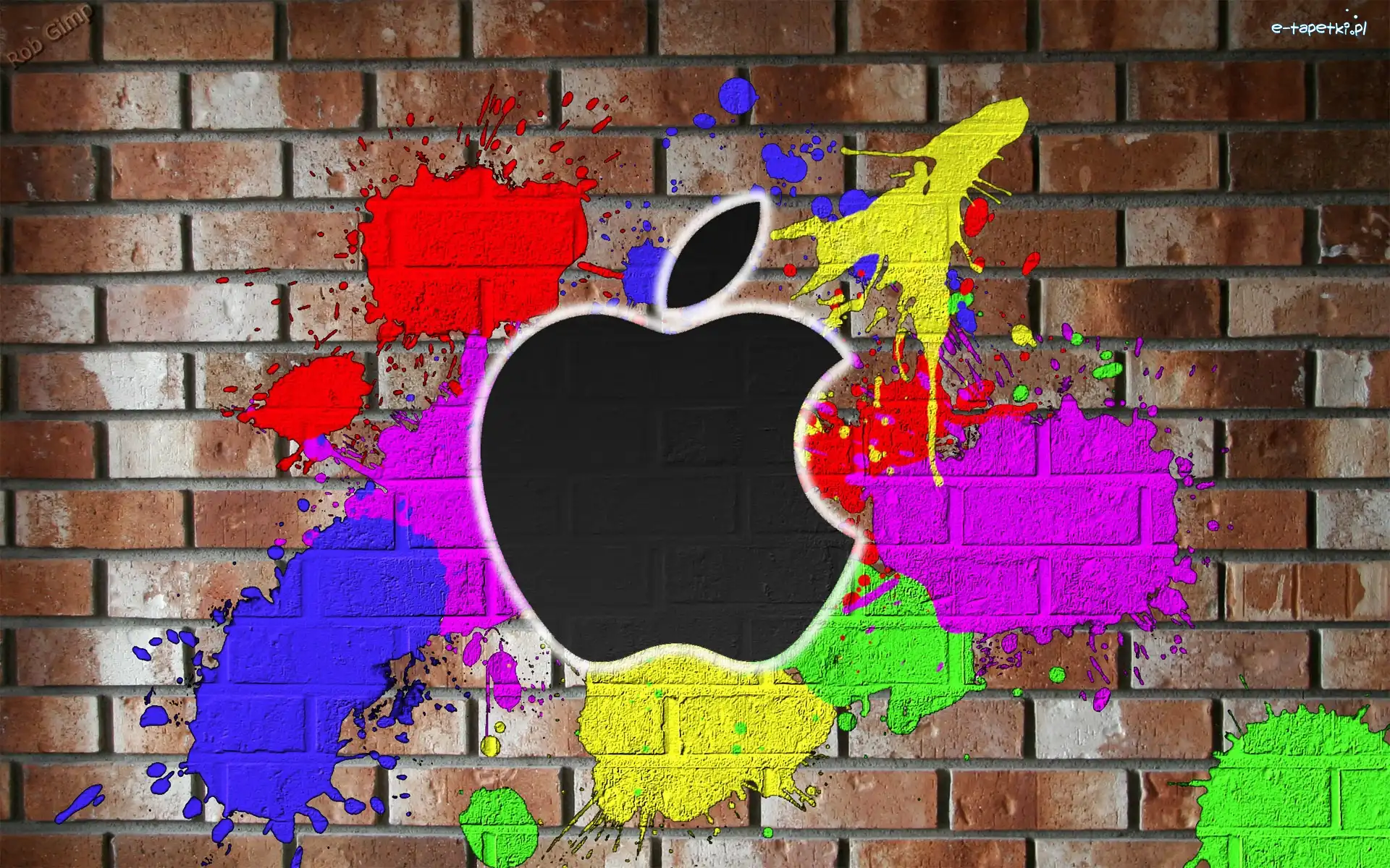 Cegły, Kleksy, Kolorowe, Apple
