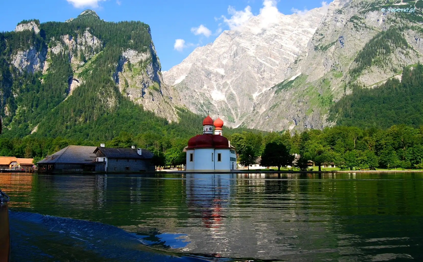 Budynki, Woda, Góry