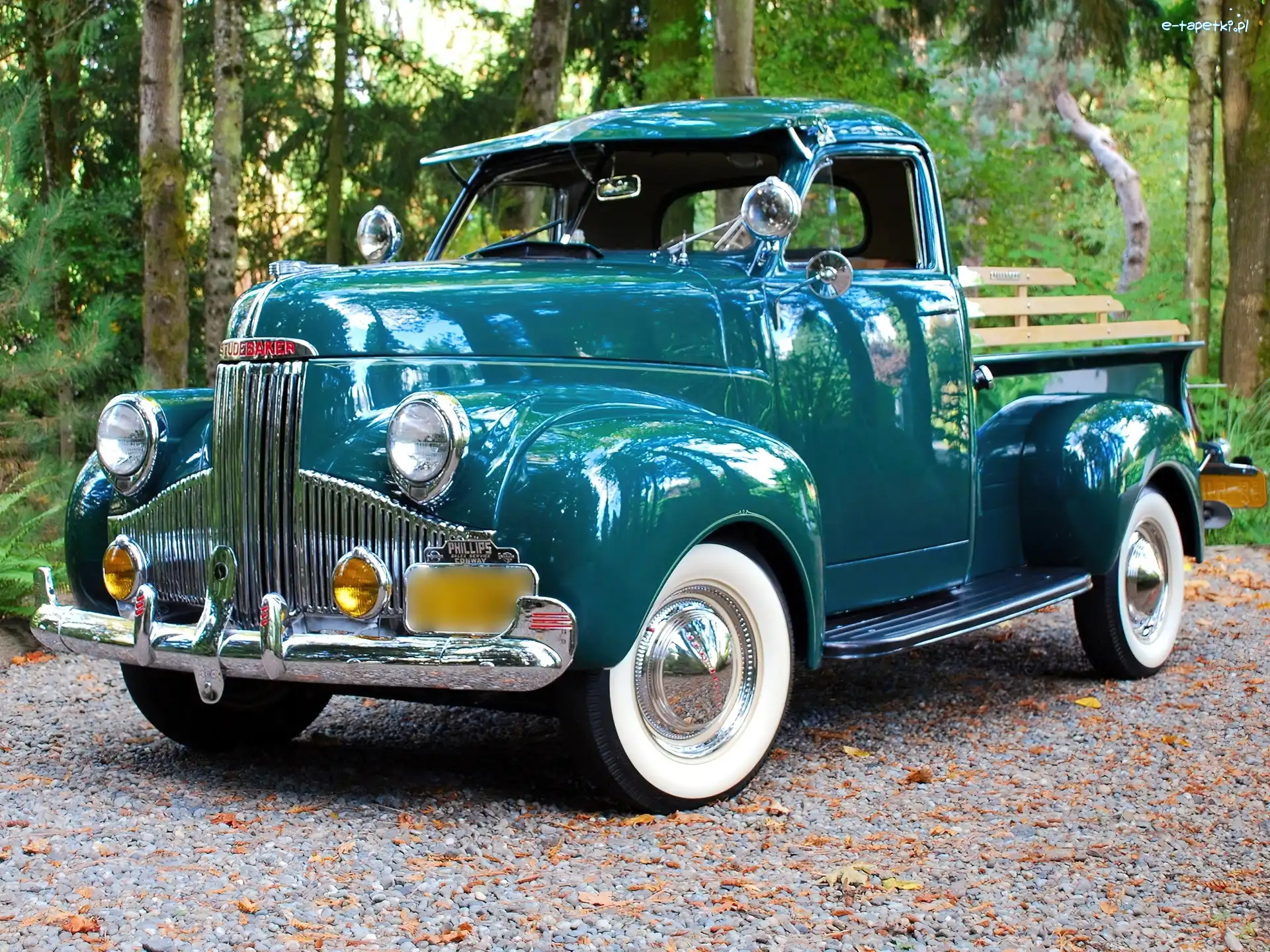 Zabytkowy, Pickup, Studebaker, Drzewa, Droga
