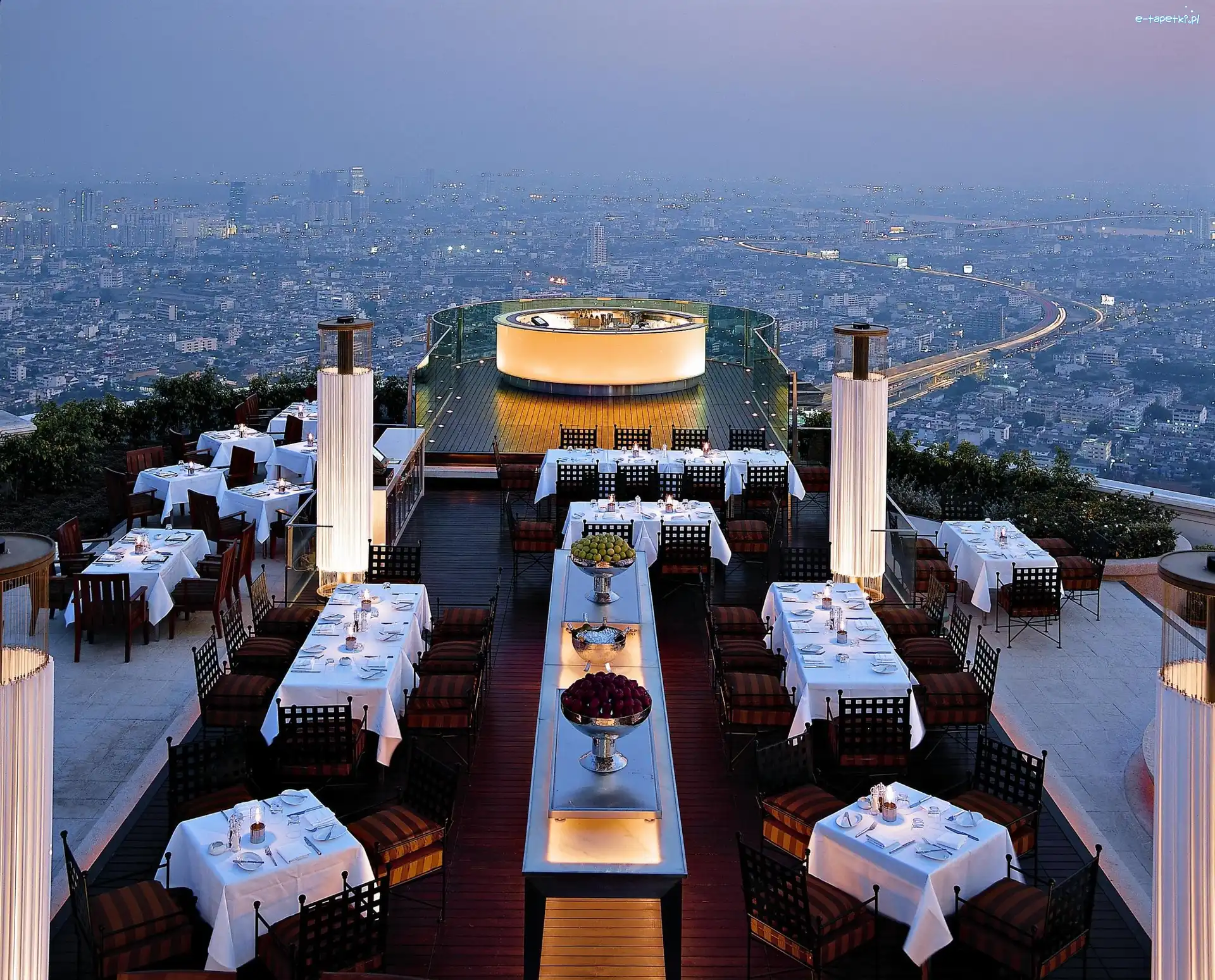 Bangkok, Dach, Hotel, Miasta, Panorama