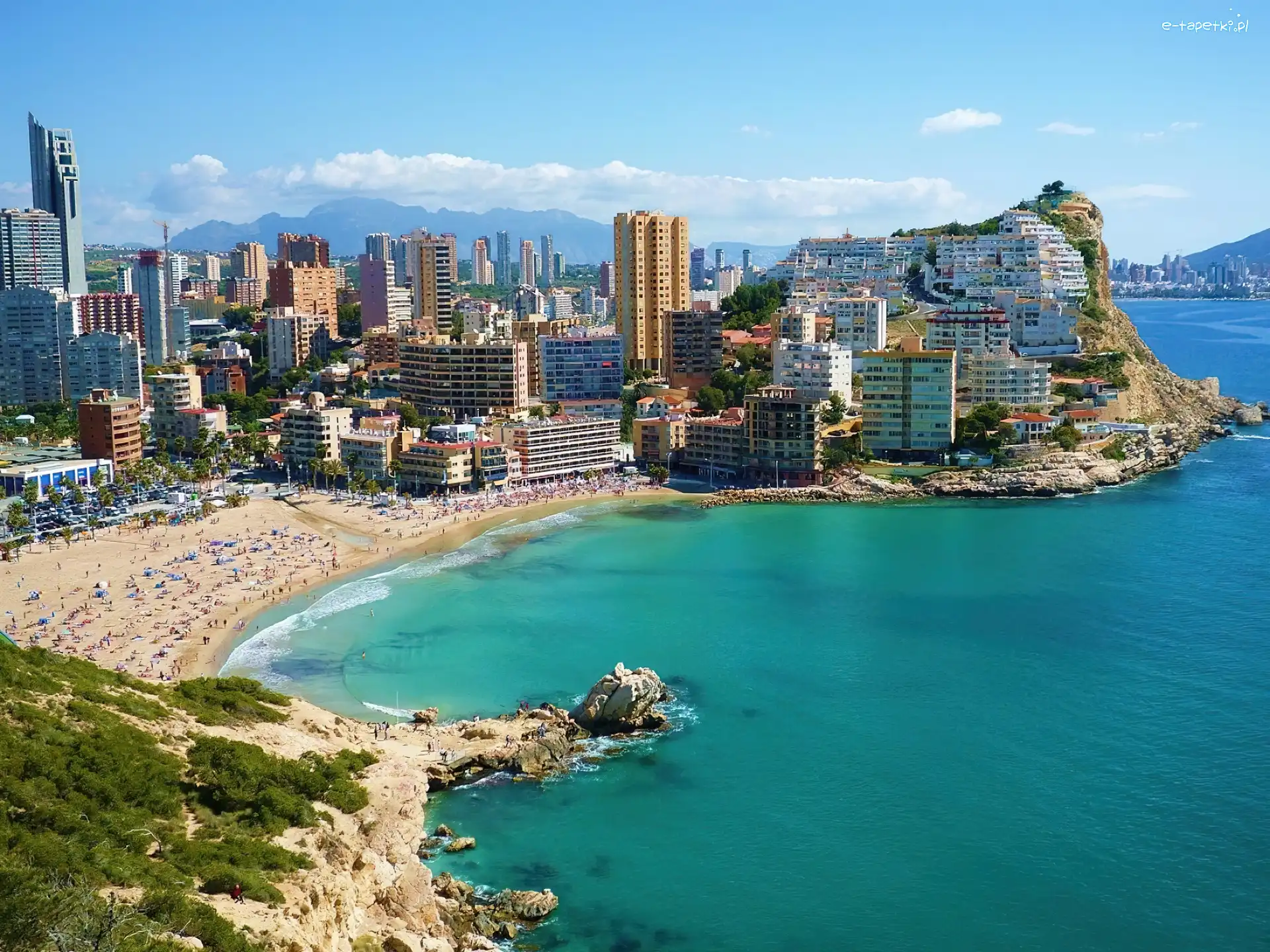 Benidorm, Miasto, Hiszpania, Morze, Plaża