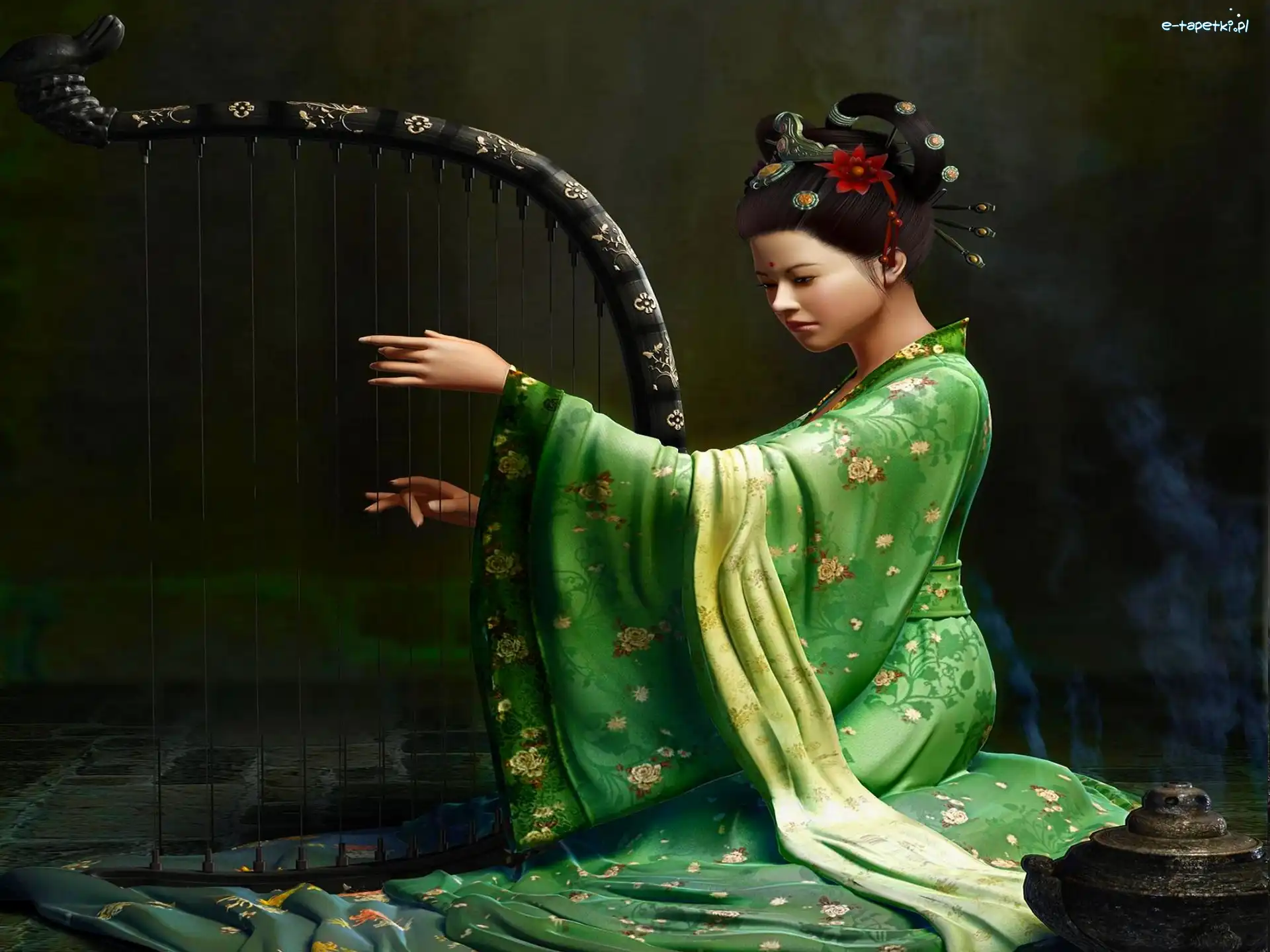 Harfa, Kimono, Kobieta