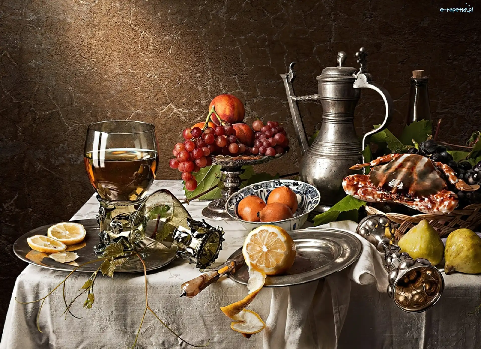 Wino, Kompozycja, Zastawa, Winogrona