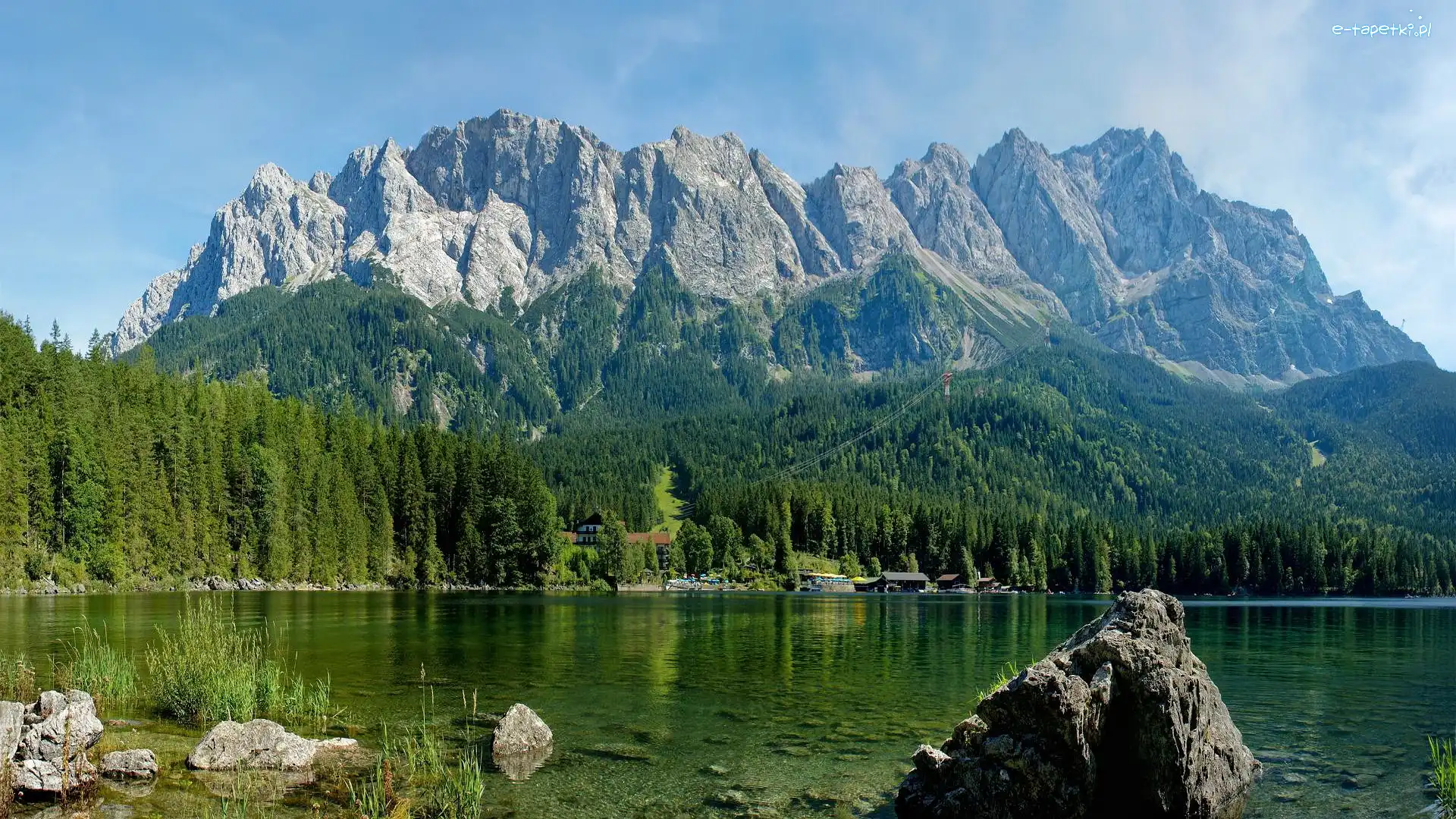 Las, Woda, Budynki, Góry