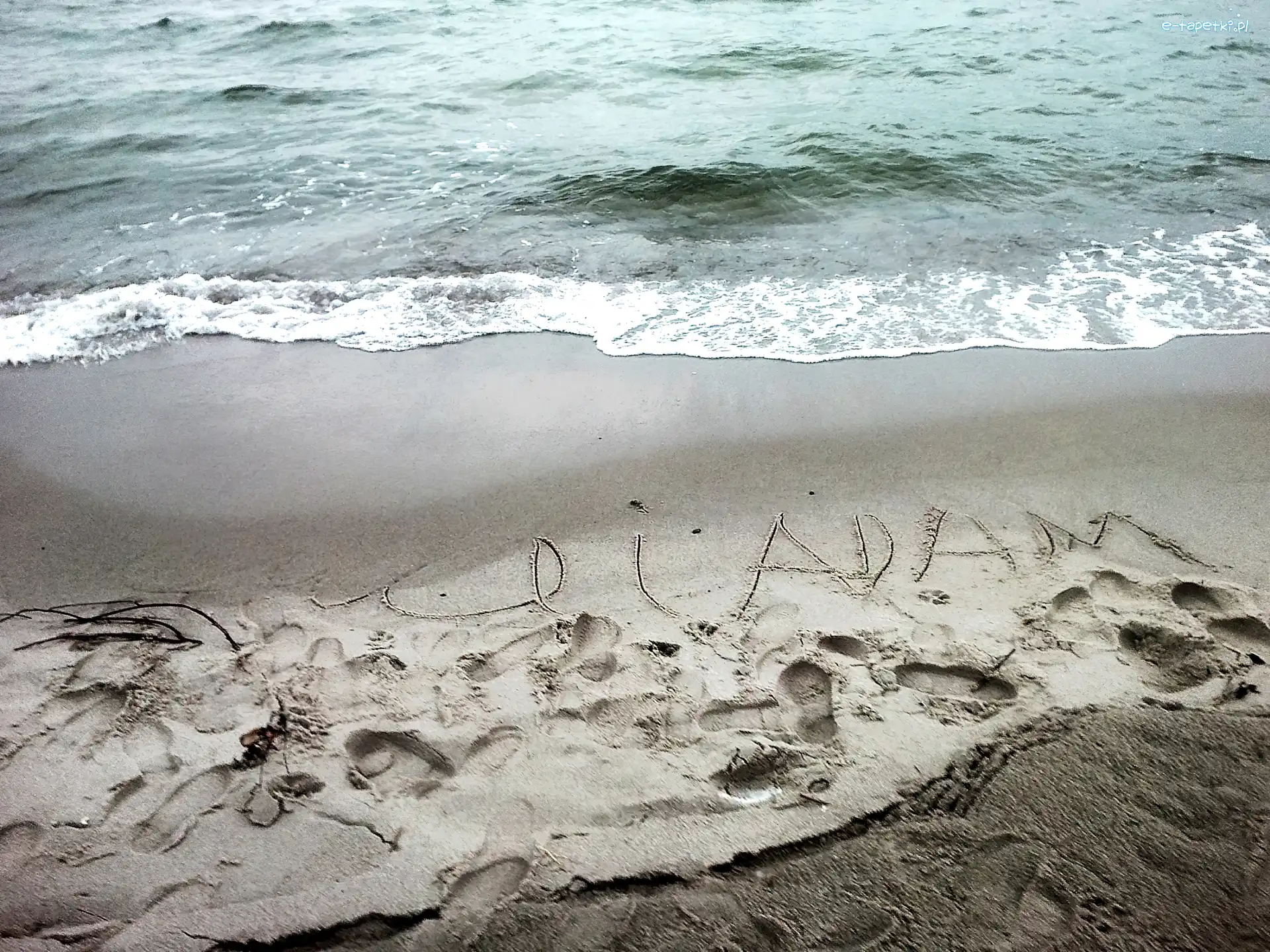 Napis, Plaża, Morze