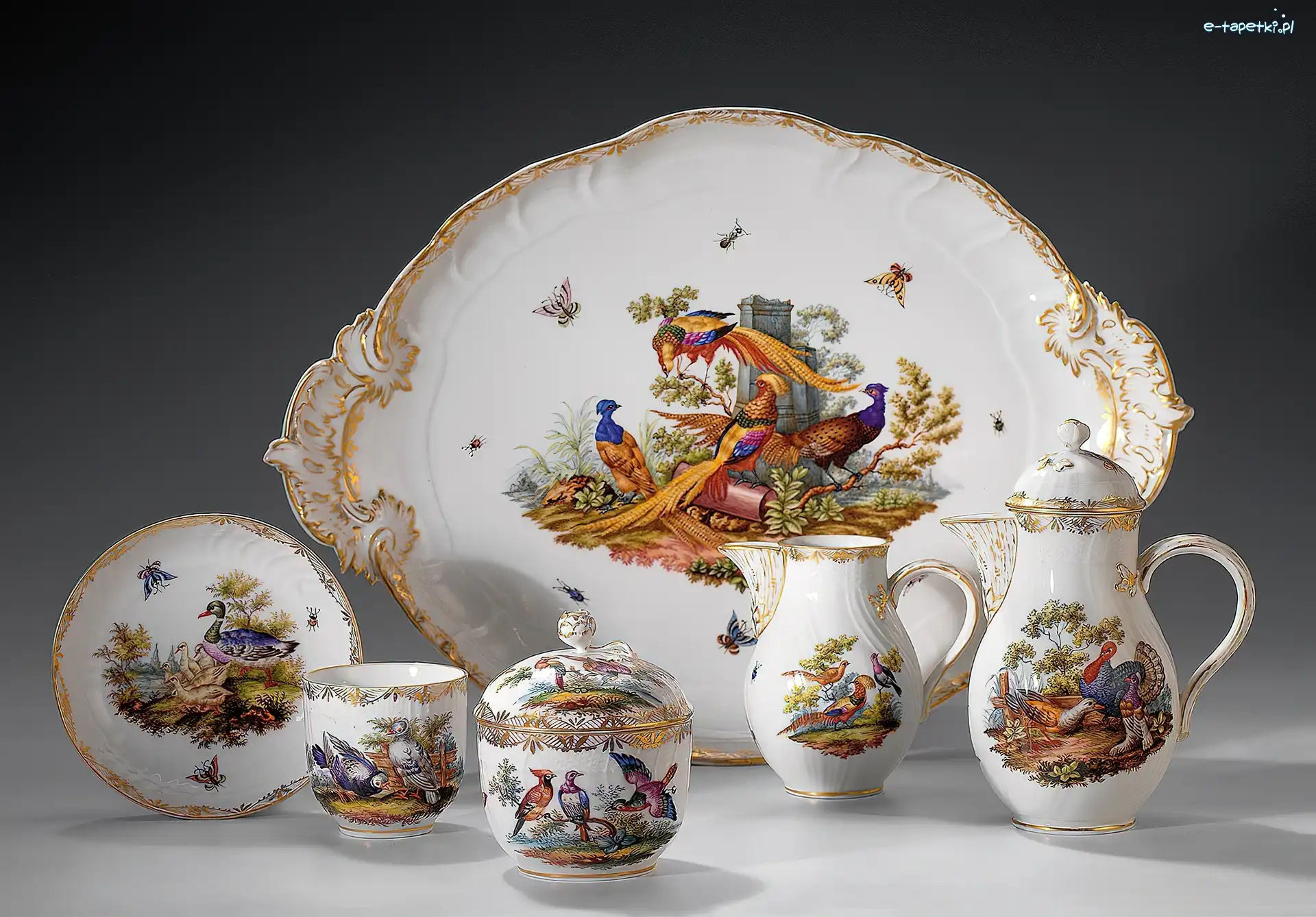 Dekoracja, Zestaw, Porcelana