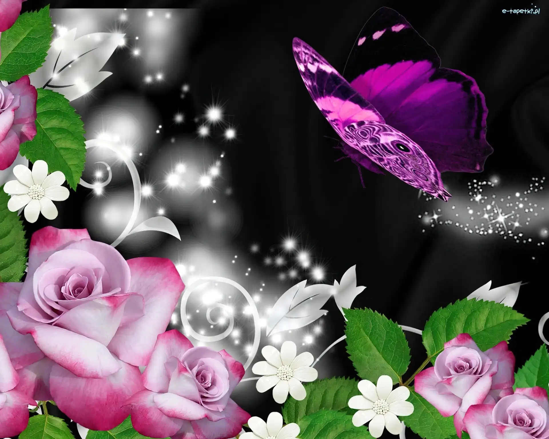 Art, Motyl, Kwiaty