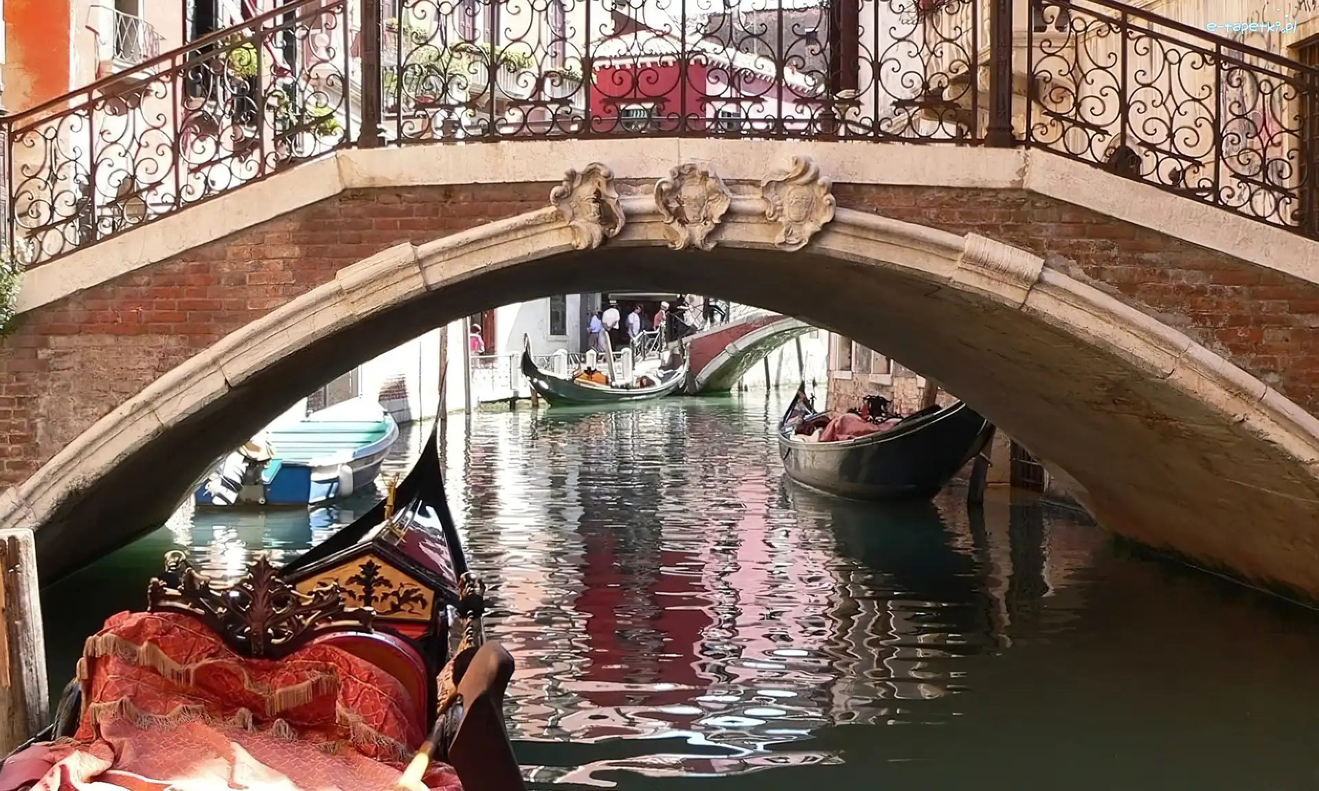 Włochy, Most, Gondola, Wenecja