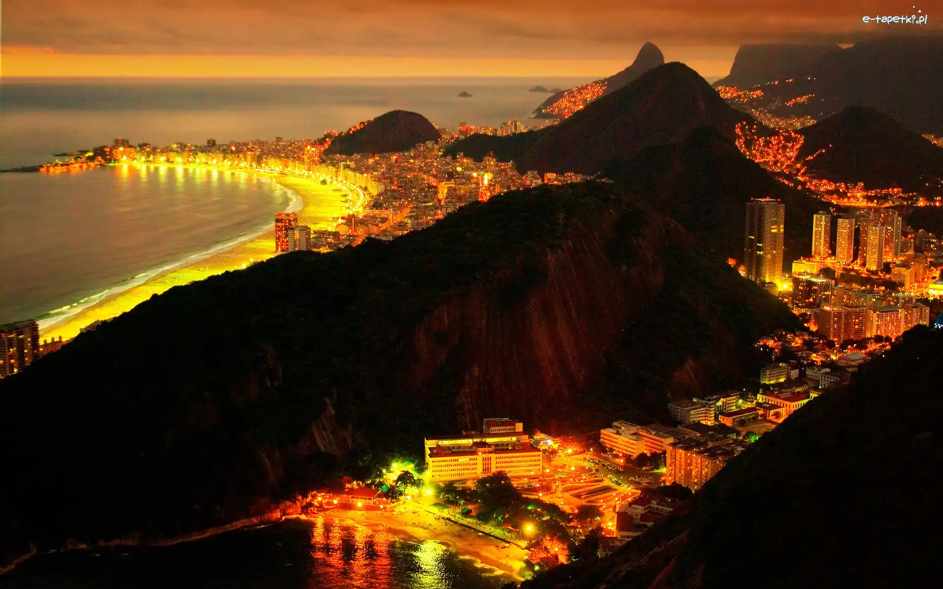 Brazylia, Nocą, Panorama, Rio de Janeiro