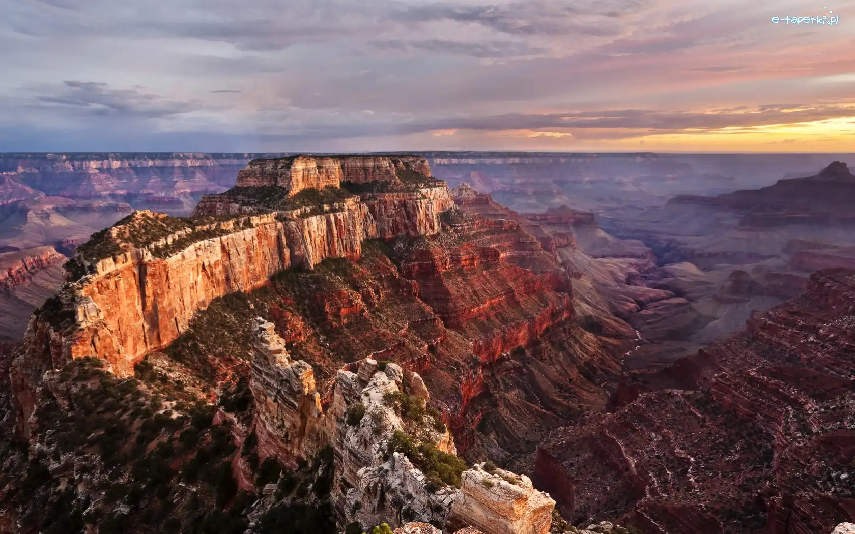 Skały, Zachód Słońca, Grand Canyon