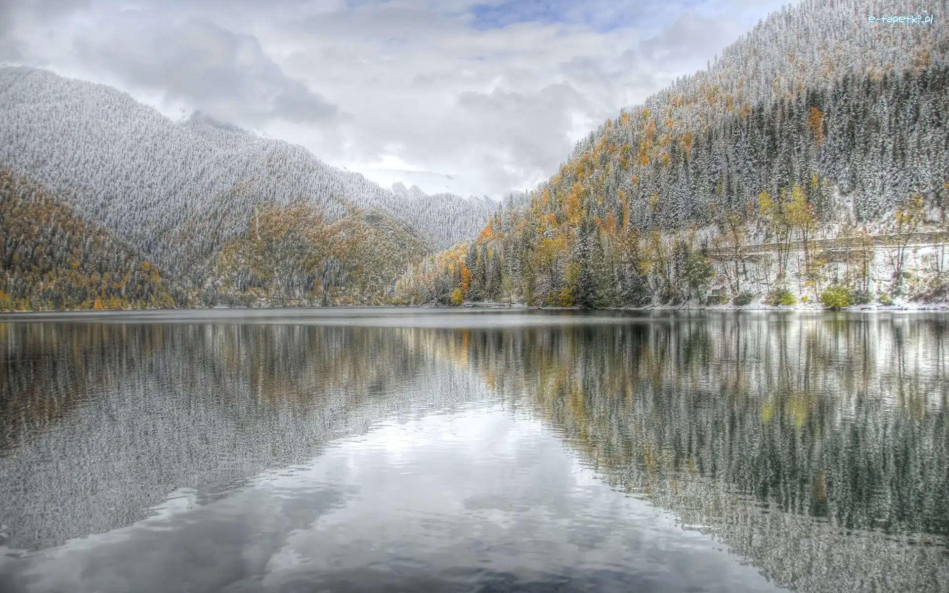 Góry, Jezioro, Lasy, Zima